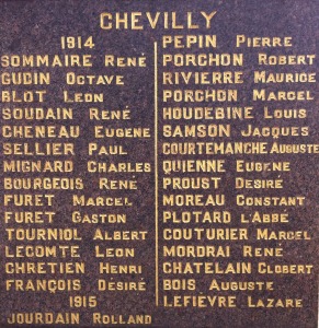 Monument aux Morts Chevilly (1914 à 1915)